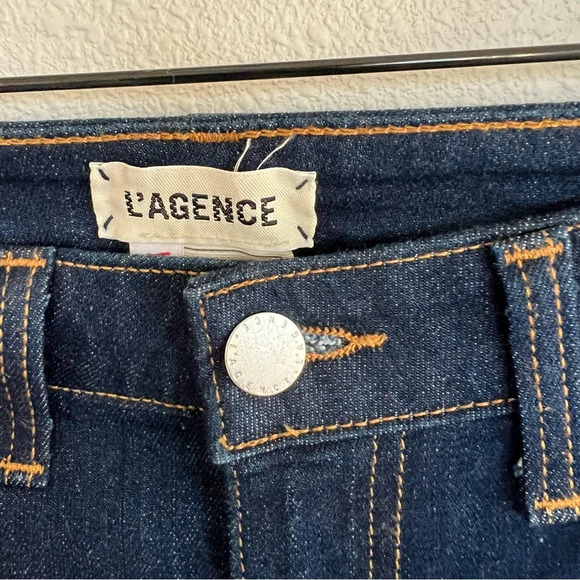 NWOT L'AGENCE Joplin 70s High-Rise Flare Jeans Rinse Dark Wash Denim Women’s 25 - Picture 7 of 12